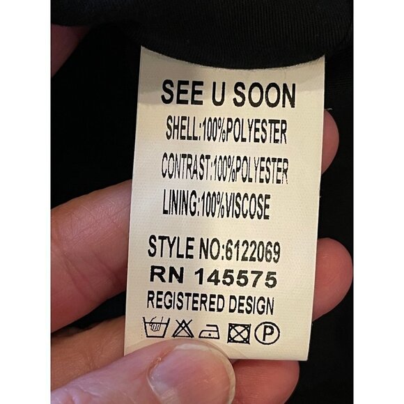 See U Soon Black Aztec Embroidered Belt Cap Sleeve Fit And Flare‎ Dress Size S - Picture 11 of 11